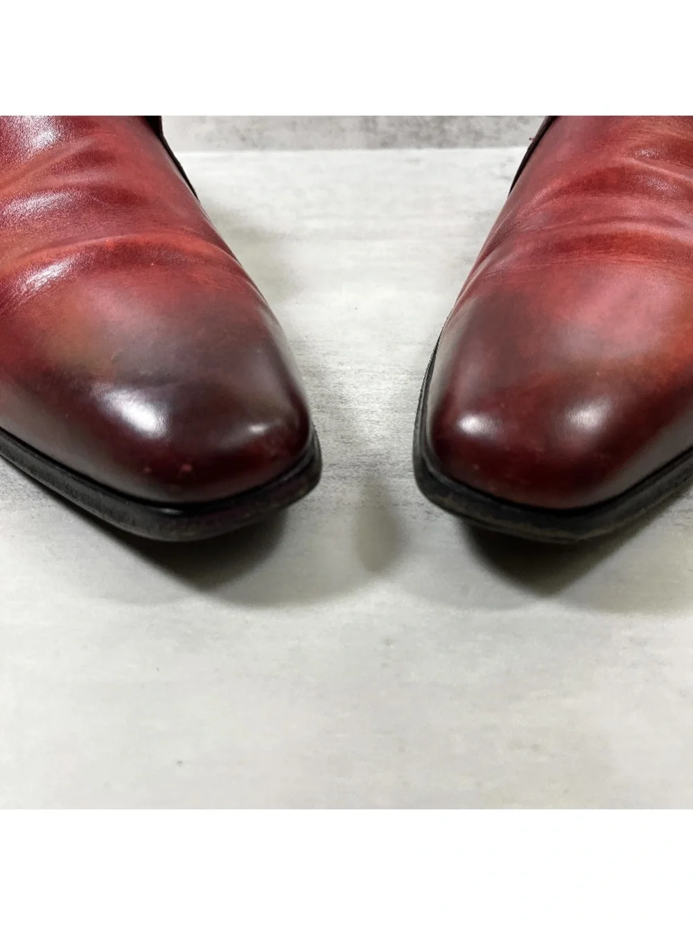 Magnanni Single Monk Strap Leather Shoes - Men's Size 10 - Red
